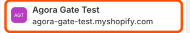 The store name in Shopify Settings with its .myshopify.com address underneath